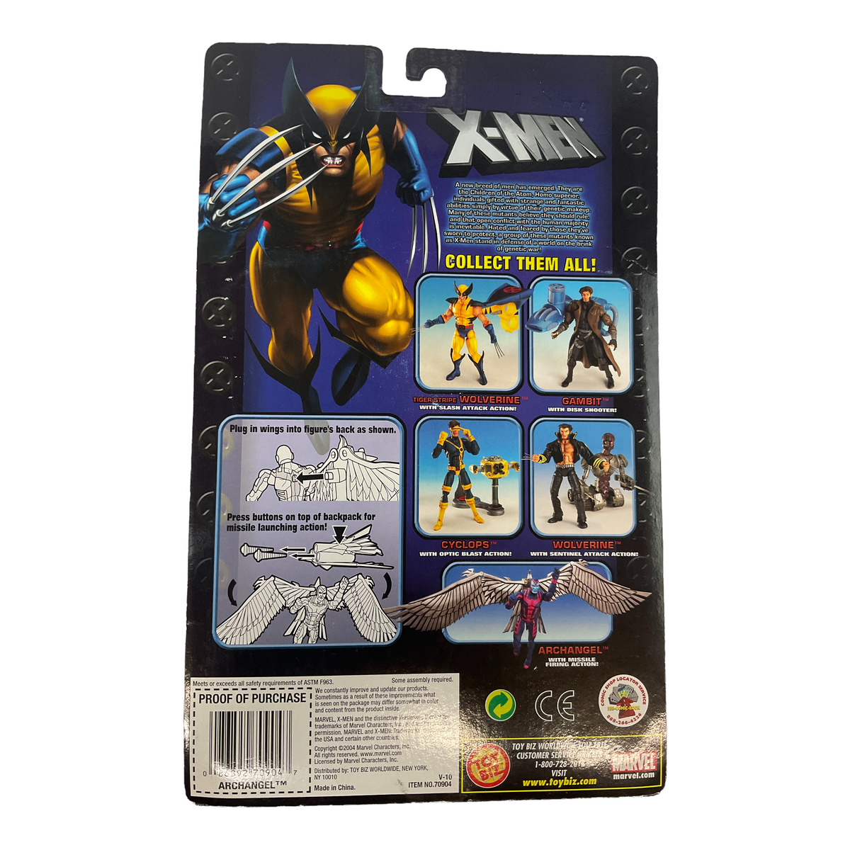 Marvel X-Men "ARCHANGEL" missile firing Action Figure